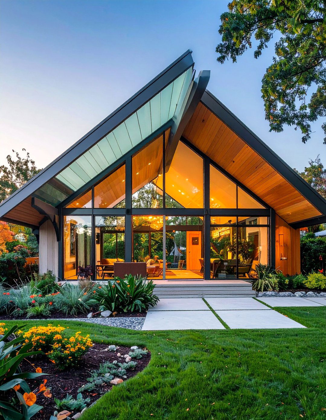 Butterfly Roof Glass Configuration - 40 Glass Porch Design Ideas to Brighten Your Home
