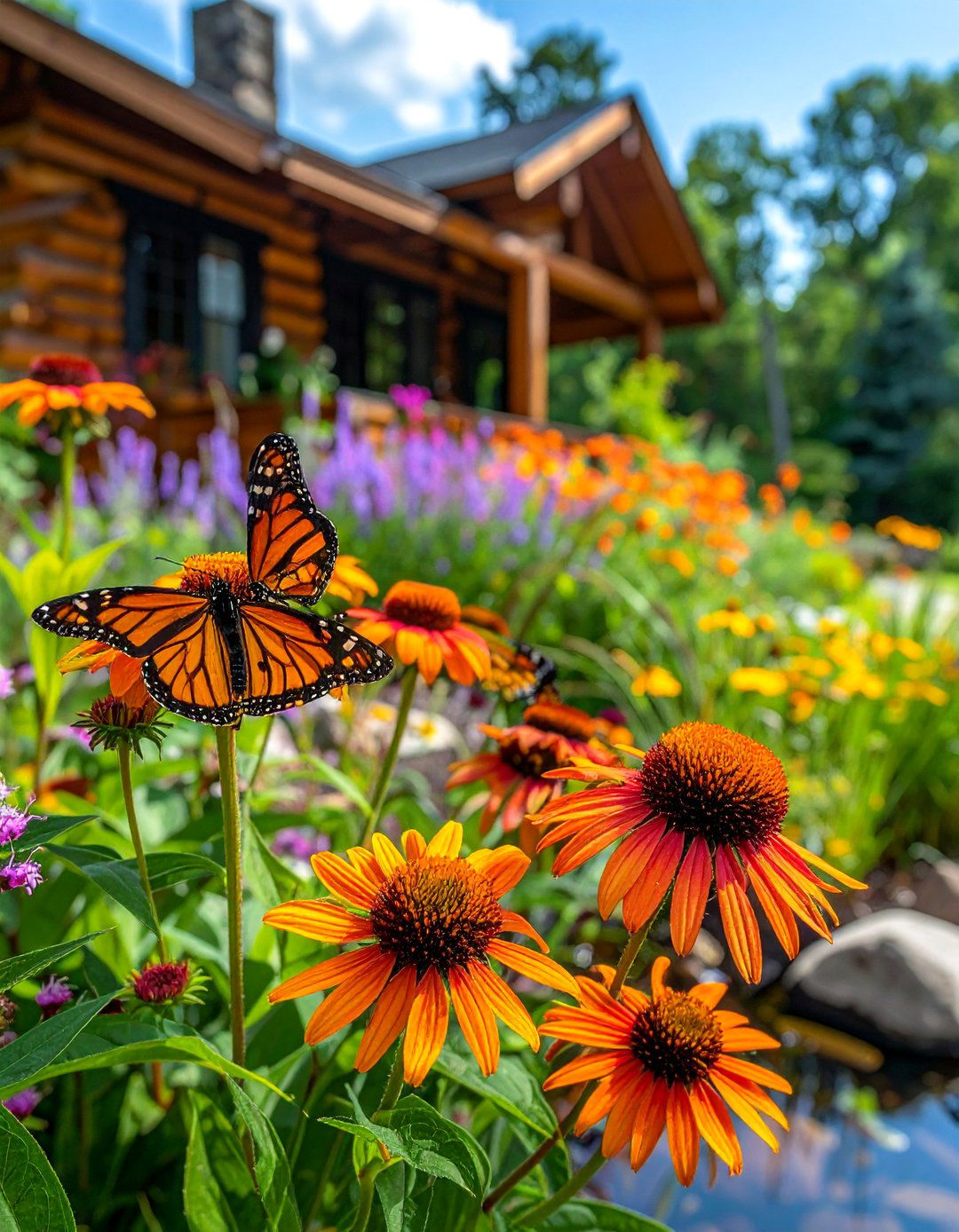 Butterfly and Pollinator Gardens - 25 Log Cabin Landscaping Ideas for Rustic Appeal