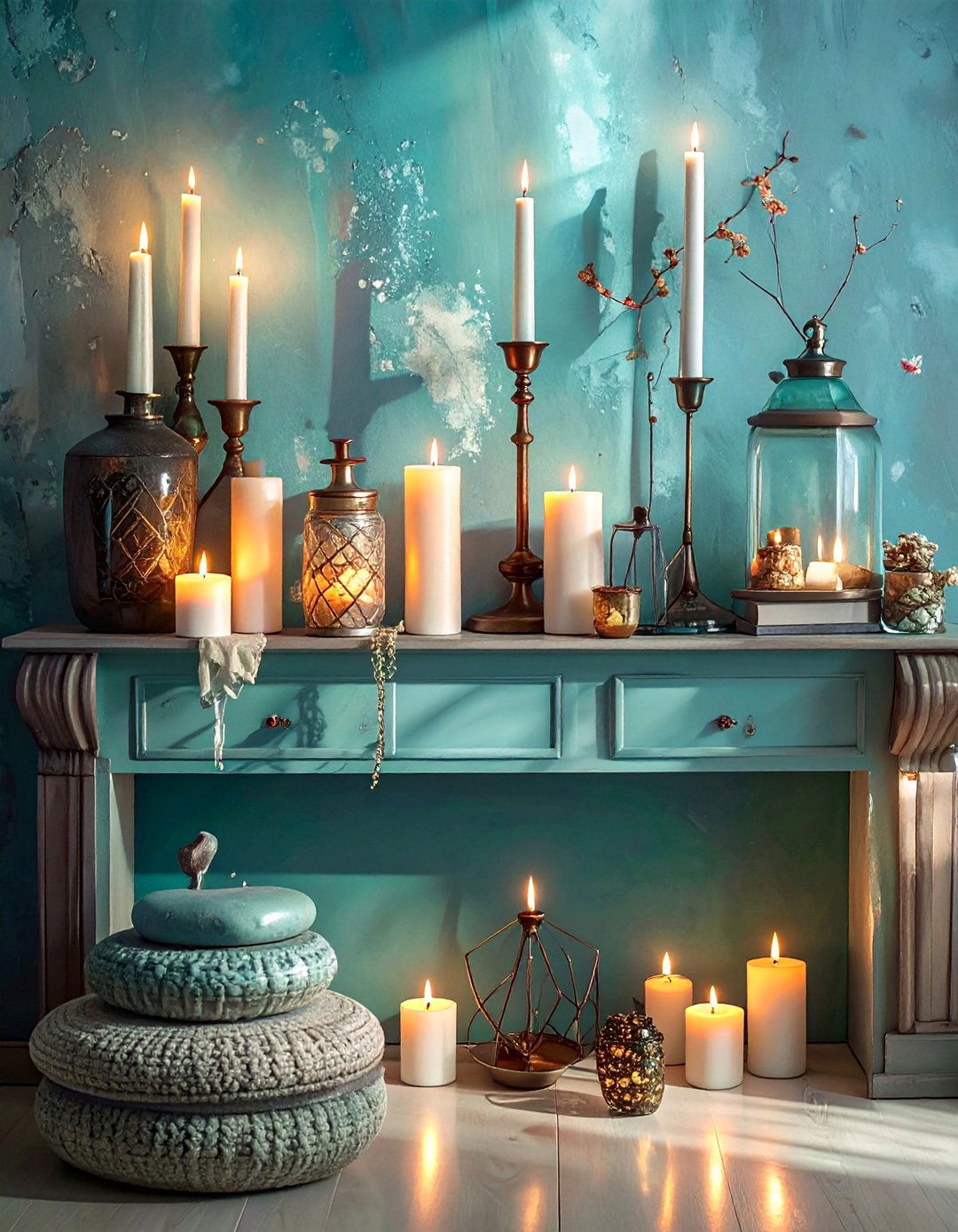 Candle Meditation Sanctuary - 40 Stylish Mantel Decor Ideas for Every Season