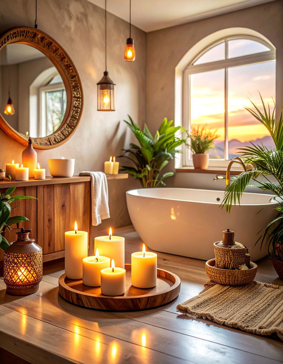 Candle and Ambient Lighting - 25 Boho Bathroom Ideas for a Free-Spirited Retreat