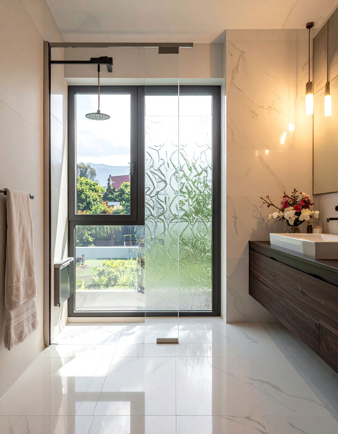 Casement Windows with Privacy Glass - 30 Shower Window Ideas to Brighten Up Your Bathroom