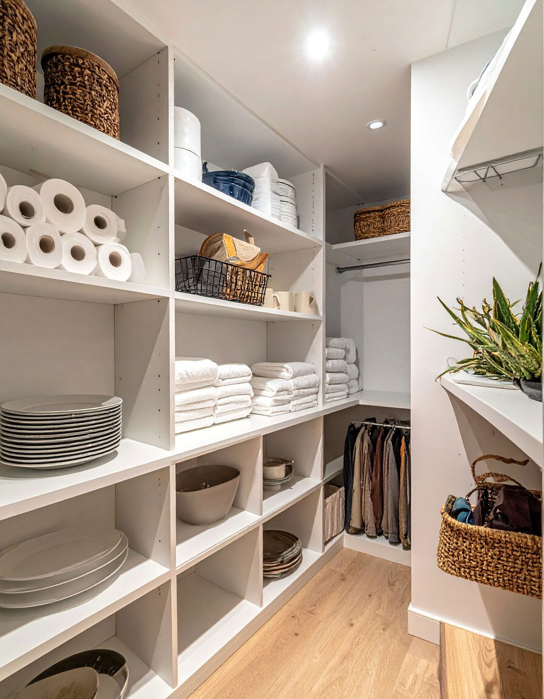 Ceiling Mounted Racks in a Small Pantry - 30 Small Pantry Ideas for Efficient Storage