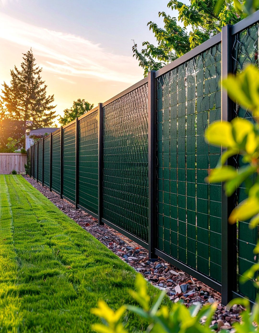 Chain Link Fence with Privacy Slats - 40 Garden Fence Ideas to Enhance Your Outdoor Space
