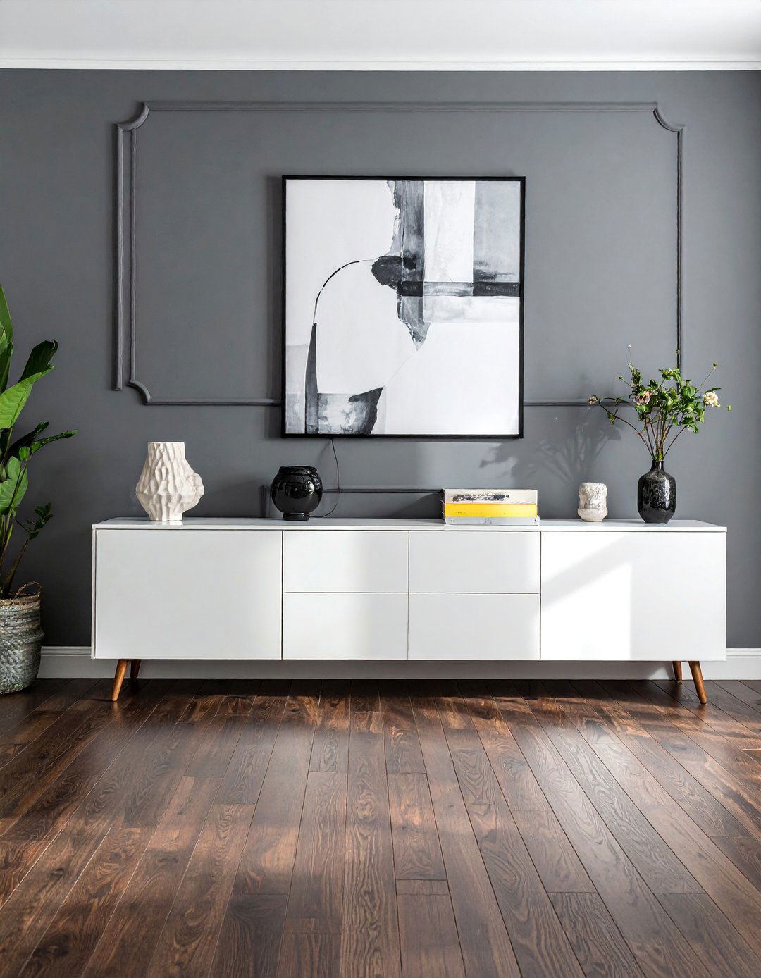Charcoal Grey Accent Wall for Dramatic Depth