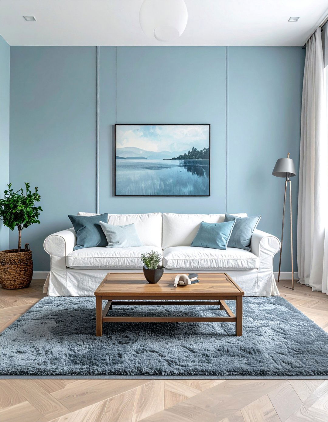 Charcoal Grey Carpet with Pale Blue Walls - 20 Grey Floor Living Room With Blue Walls Ideas