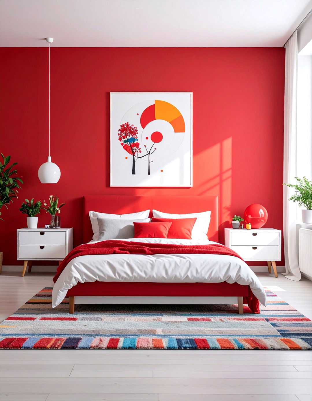 Cheerful Cherry Red Bedroom for a Playful Vibe - 20 Red Bedroom Ideas to Create a Bold and Cozy Space