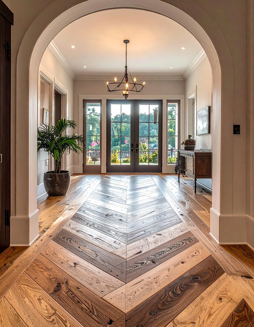 Chevron Pattern Wood Flooring - 40 Farmhouse Flooring Ideas to Enhance Your Home's Charm