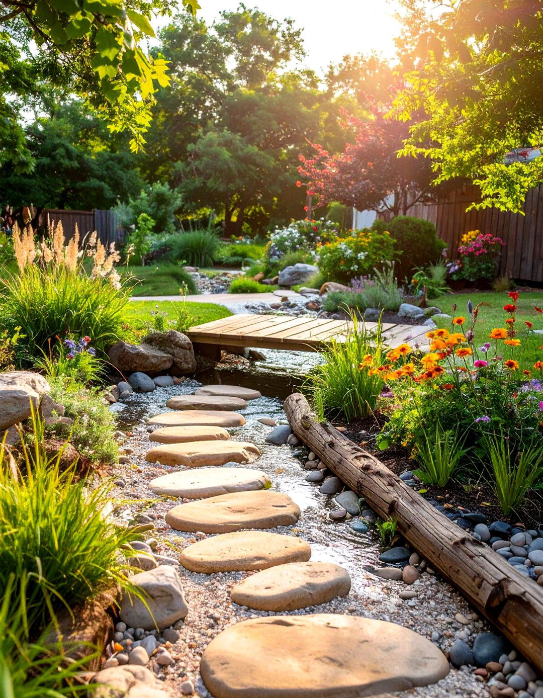 Childrens Play Creek Adventure - 30 Front Yard Dry Creek Bed Landscaping Ideas