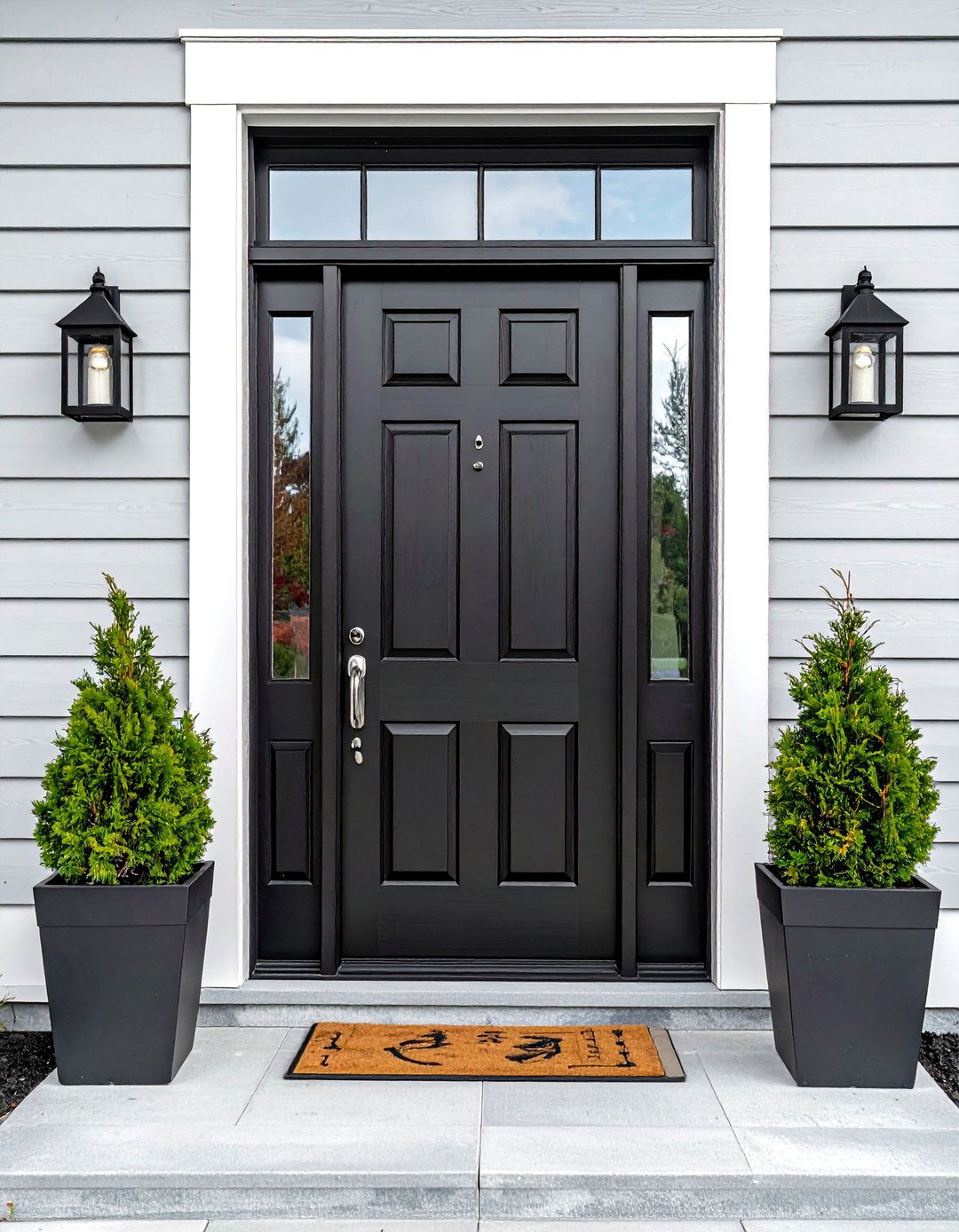 Classic Black Cedar Front Door - 20 Cedar Front Door Colors Ideas to Boost Curb Appeal