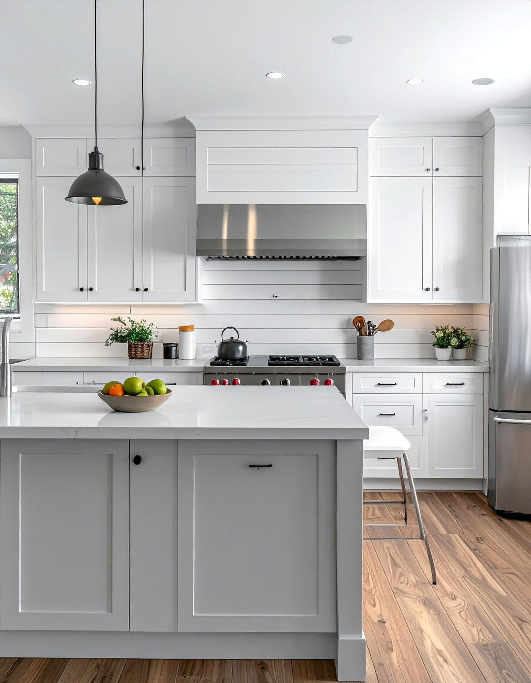 Classic White Horizontal Shiplap Backsplash - 30 Shiplap Backsplash Ideas for Your Kitchen Makeover