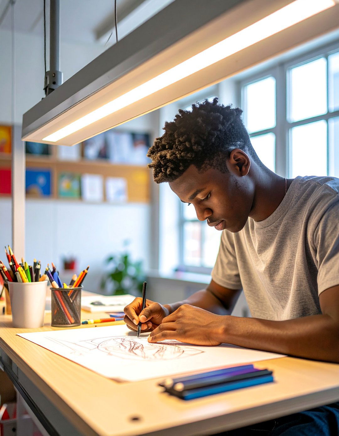 Classroom Lighting with Desk Specific LED Strips - 15 Classroom Lighting Ideas for a Bright and Productive Environment