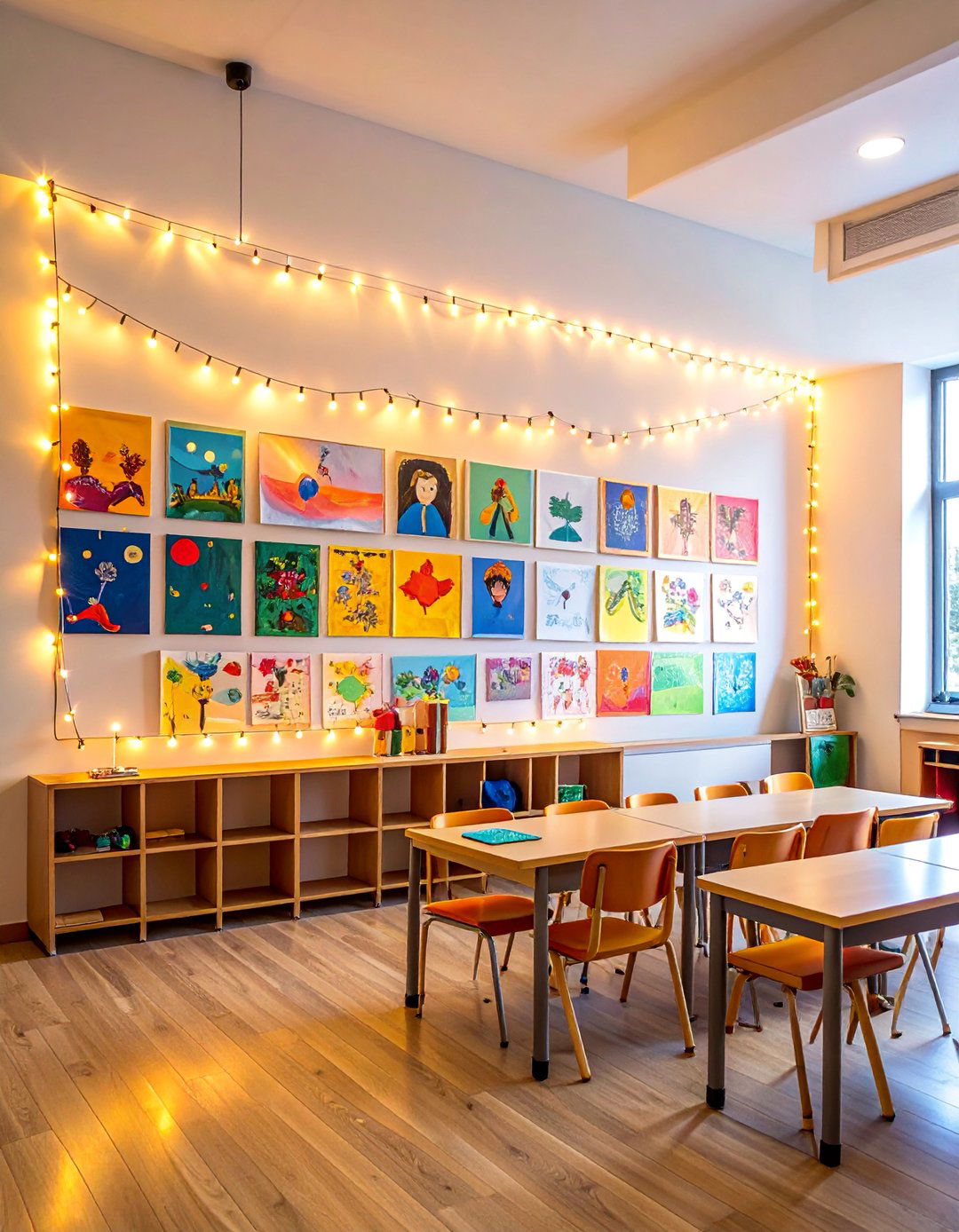 Classroom Lighting with String Lights for Ambiance - 15 Classroom Lighting Ideas for a Bright and Productive Environment