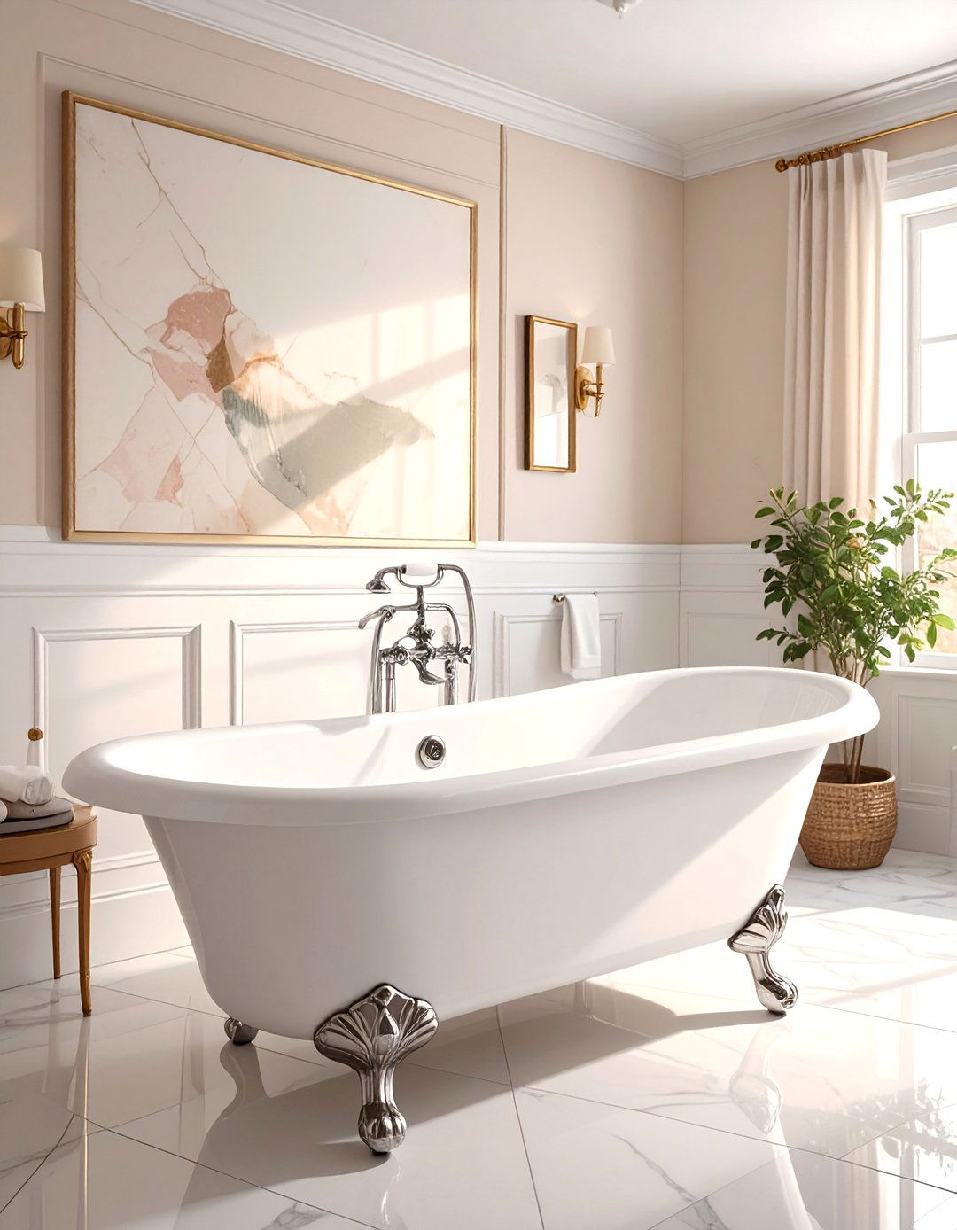 Clawfoot Tubs in a Traditional Bathroom - 30 Traditional Interior Design Ideas for Timeless Homes