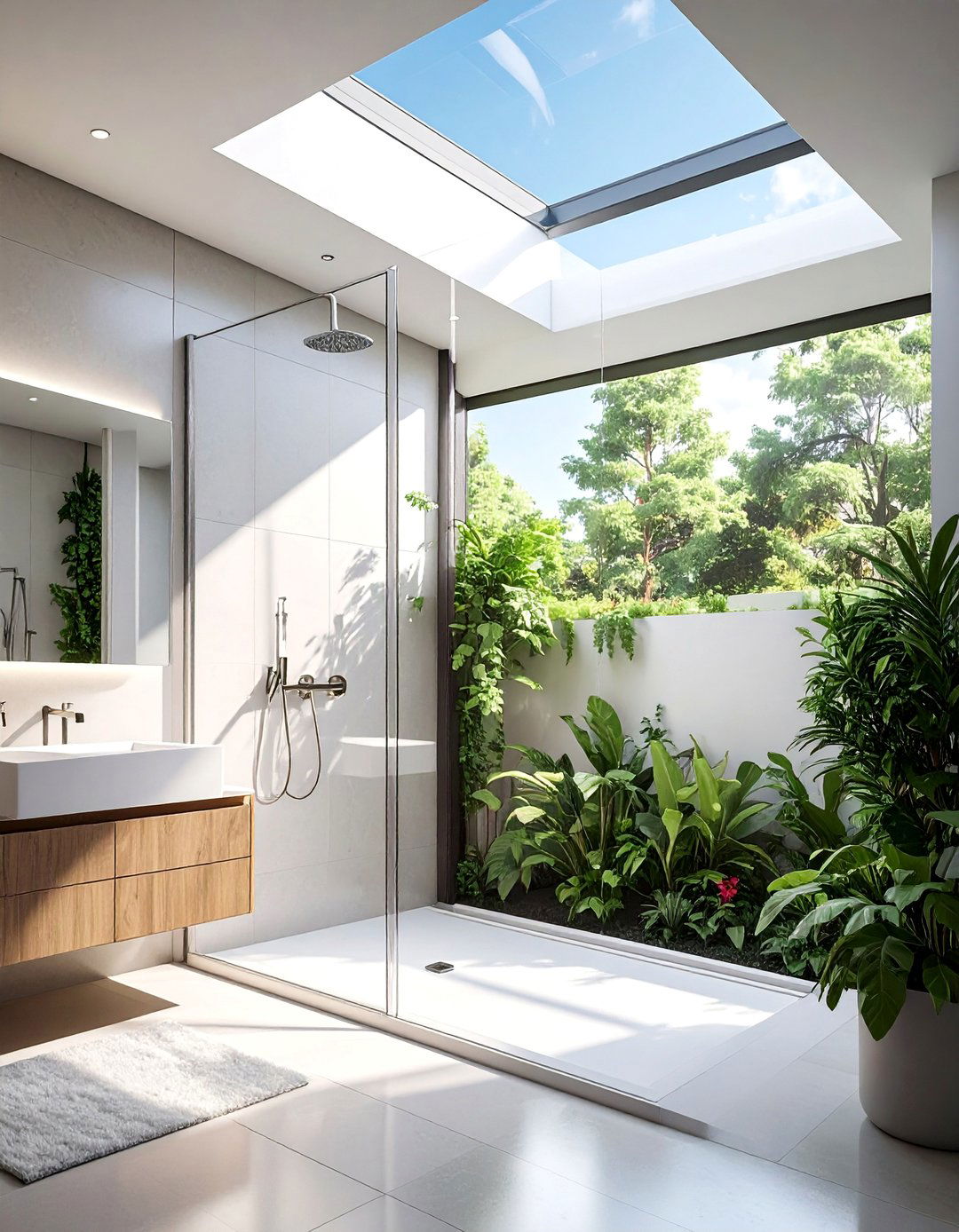 Clerestory Window Strips - 30 Shower Window Ideas to Brighten Up Your Bathroom