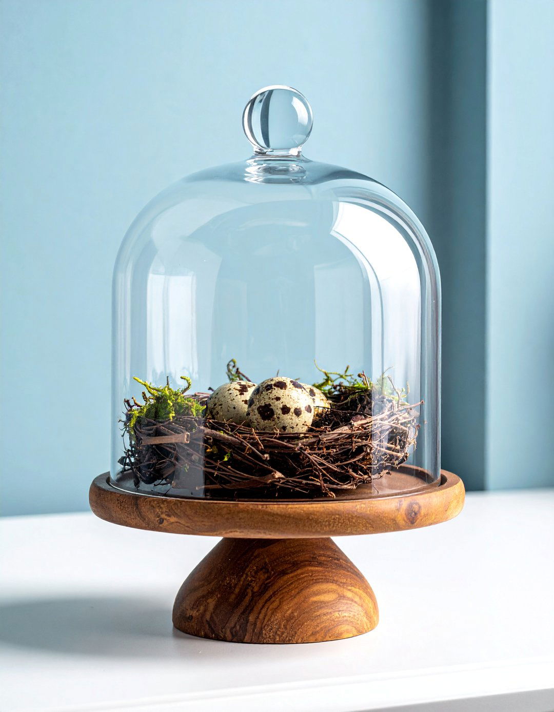Cloche with Nest Spring Centerpiece - 25 Spring Centerpiece Ideas for a Fresh Look