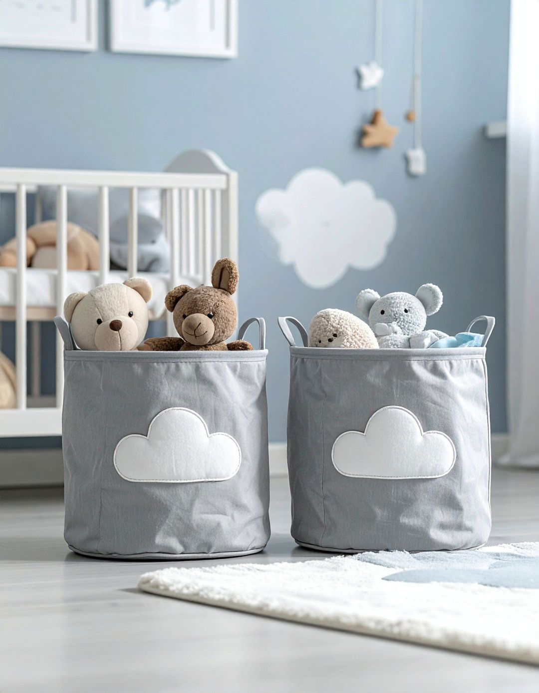 Cloud Themed Toy Storage Baskets - 15 Cloud-Themed Nursery Ideas for a Dreamy Baby Room