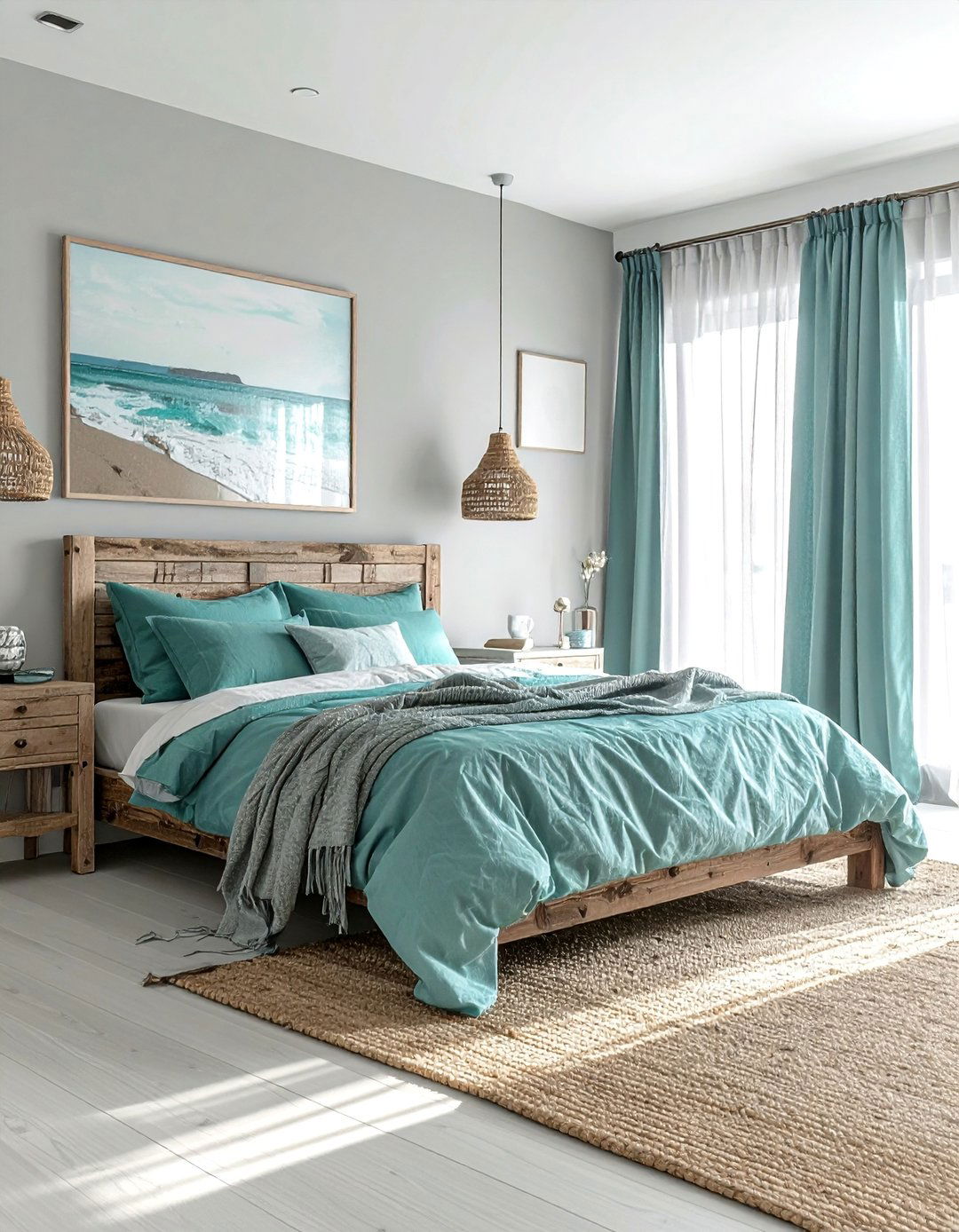 Coastal Inspired Teal and Grey Bedroom - 15 Teal and Grey Bedroom Ideas for a Stylish Retreat