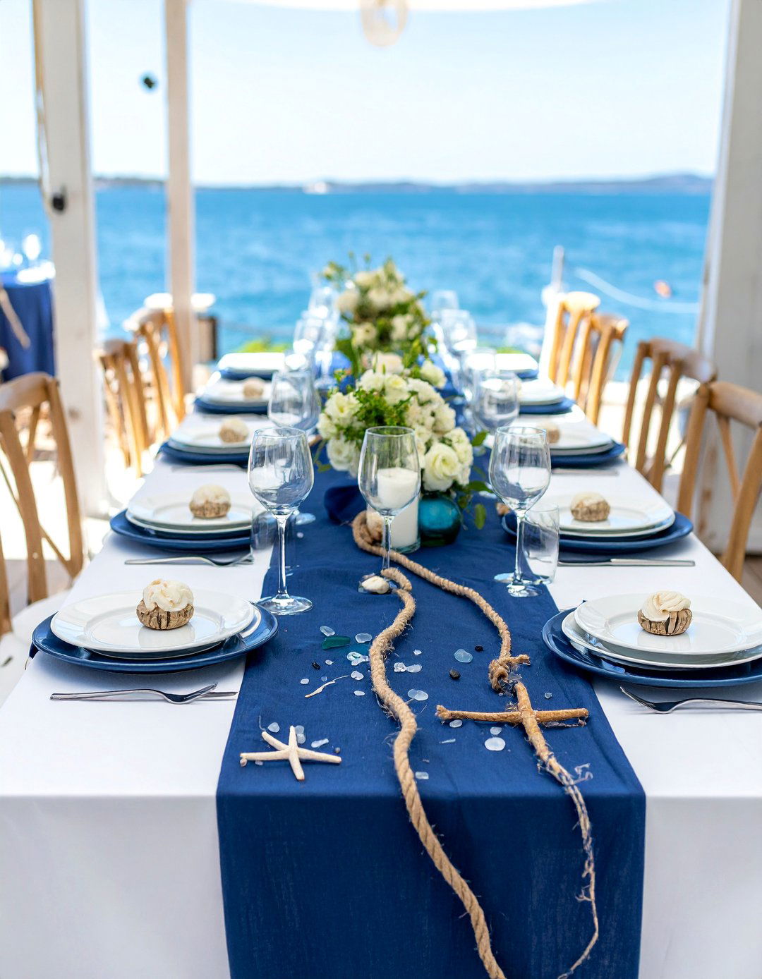 Coastal Nautical Theme Elements - 30 Wedding Table Decoration Ideas for a Dreamy Setup