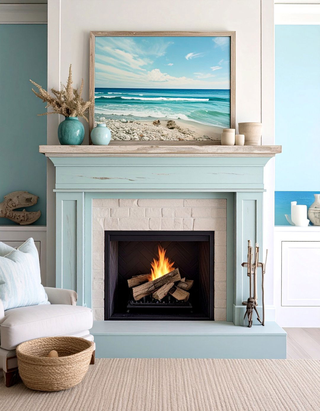 Coastal Theme Integration Designs - 40 Modern Fireplace Ideas to Warm Up Your Home