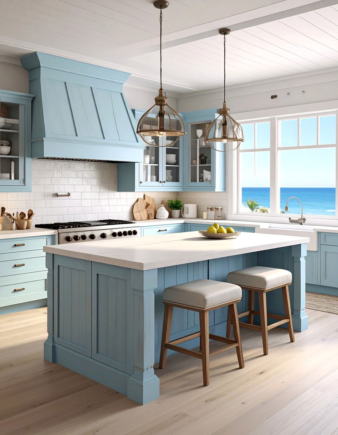 Coastal Weathered Finish - 40 Kitchen Island Ideas for Spacious Kitchens