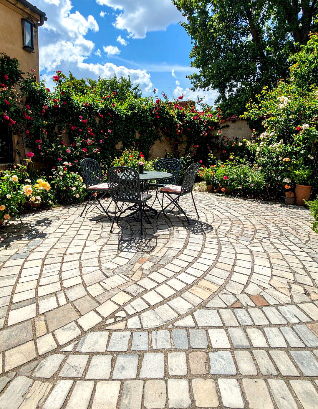 Cobblestone Look Patio Tiles for Old World Charm - 30 Patio Tile Ideas for a Stylish Outdoor Space