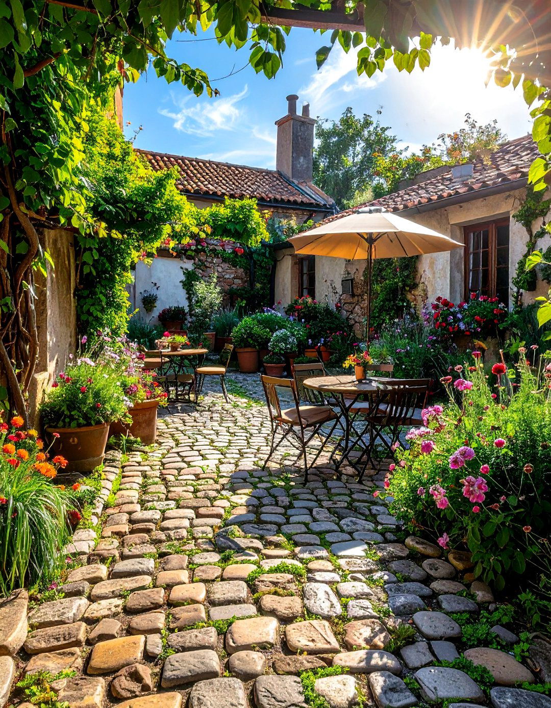 Cobblestone Patios - 30 Rustic Landscaping Ideas to Transform Your Outdoor Space