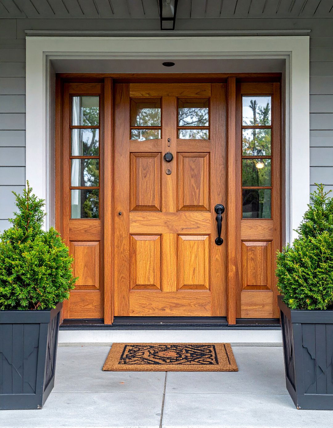 Colonial Front Door Flanked by Sidelights - 20 Colonial Front Door Ideas for Timeless Curb Appeal
