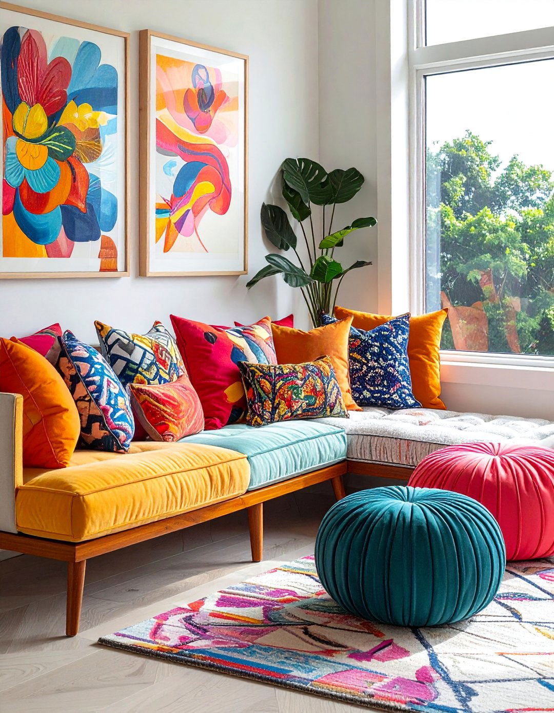 Colorful Accent Seating - 40 Window Seat Ideas for a Cozy and Functional Space