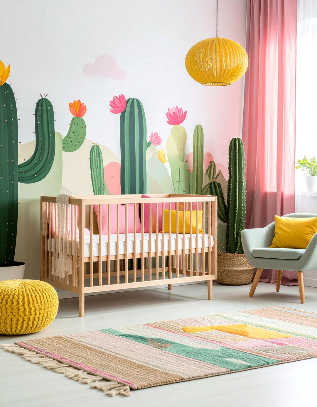 Colorful Cactus Nursery - 40 Adorable Nursery Ideas for Your Baby's Room