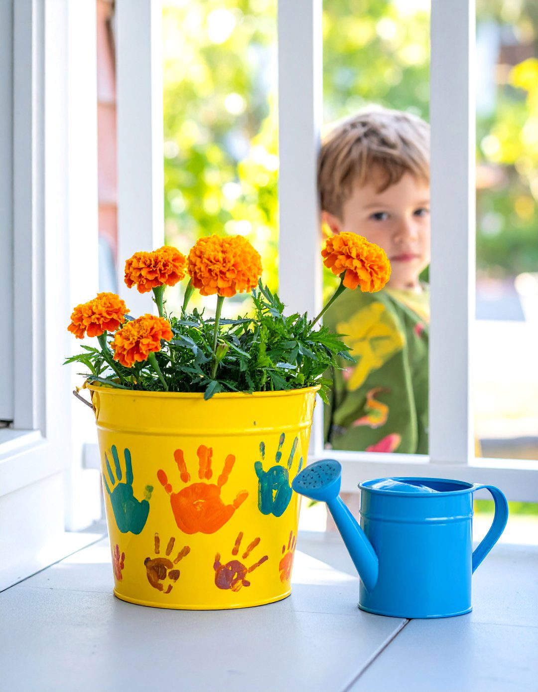 Colorful Painted Bucket Garden for Kids - 20 Bucket Garden Ideas for Creative Small Spaces