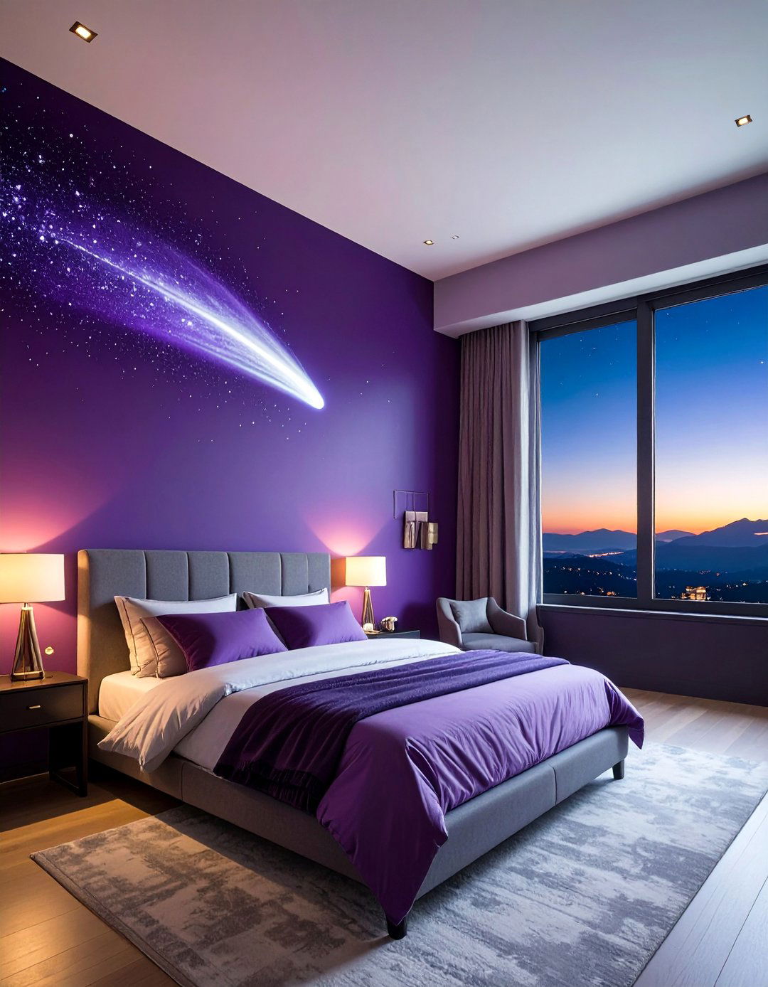 Comet Tail Wall Art Mural - 20 Galaxy Space-themed Bedroom Ideas for Dreamers
