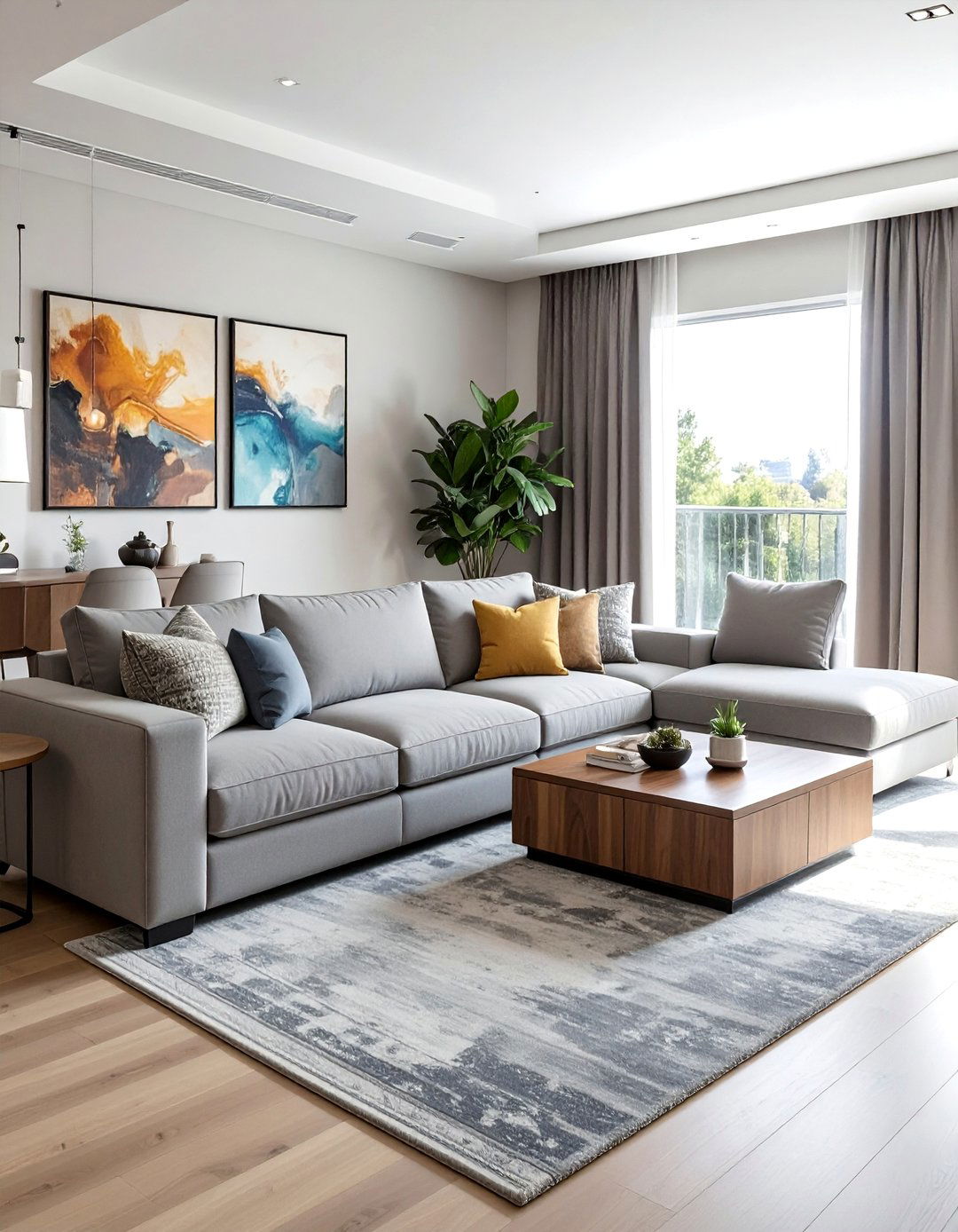 Comfortable Oversized Sectional Sofas - 40 Transitional Living Room Ideas for Modern Homes