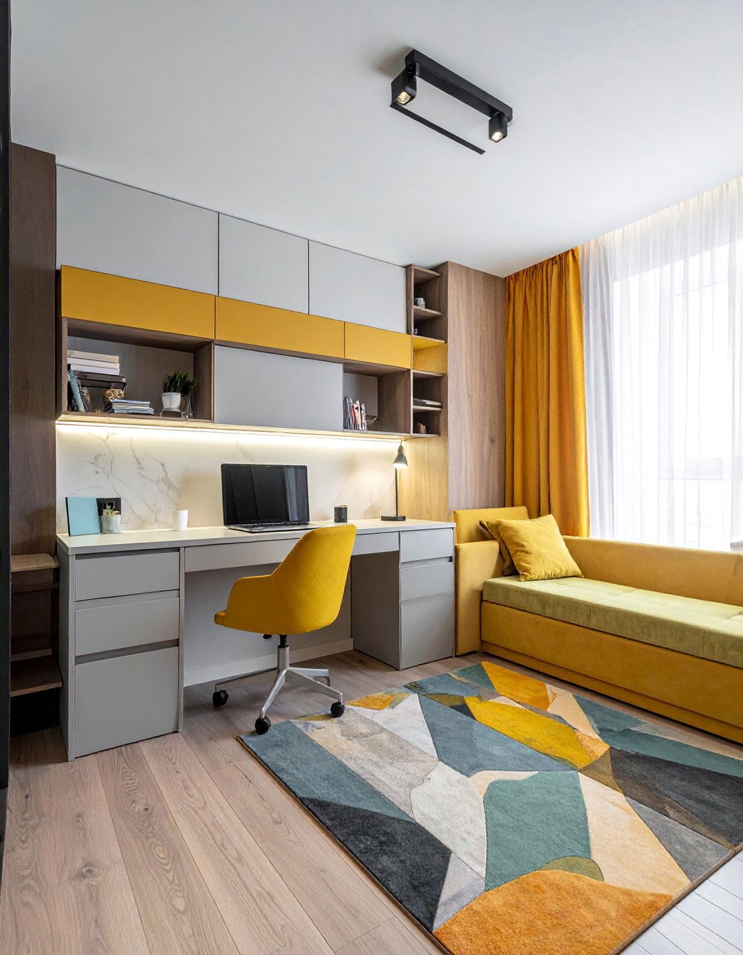 Compact Efficiency Microoffice - 40 Bedroom Office Ideas for a Productive Space