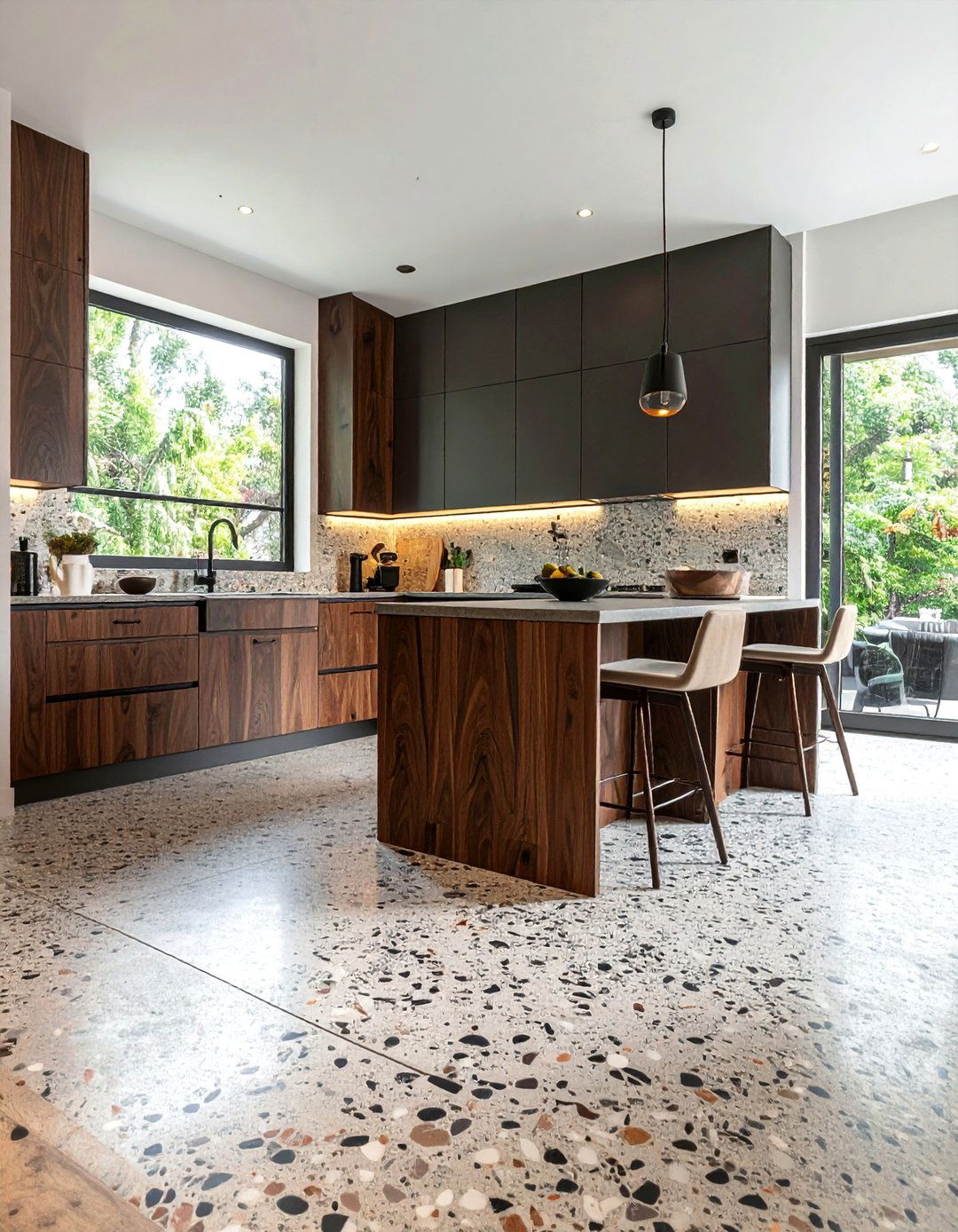 Concrete Floor Kitchen with Exposed Aggregate Texture - 25 Concrete Floor Kitchen Ideas for a Sleek Look