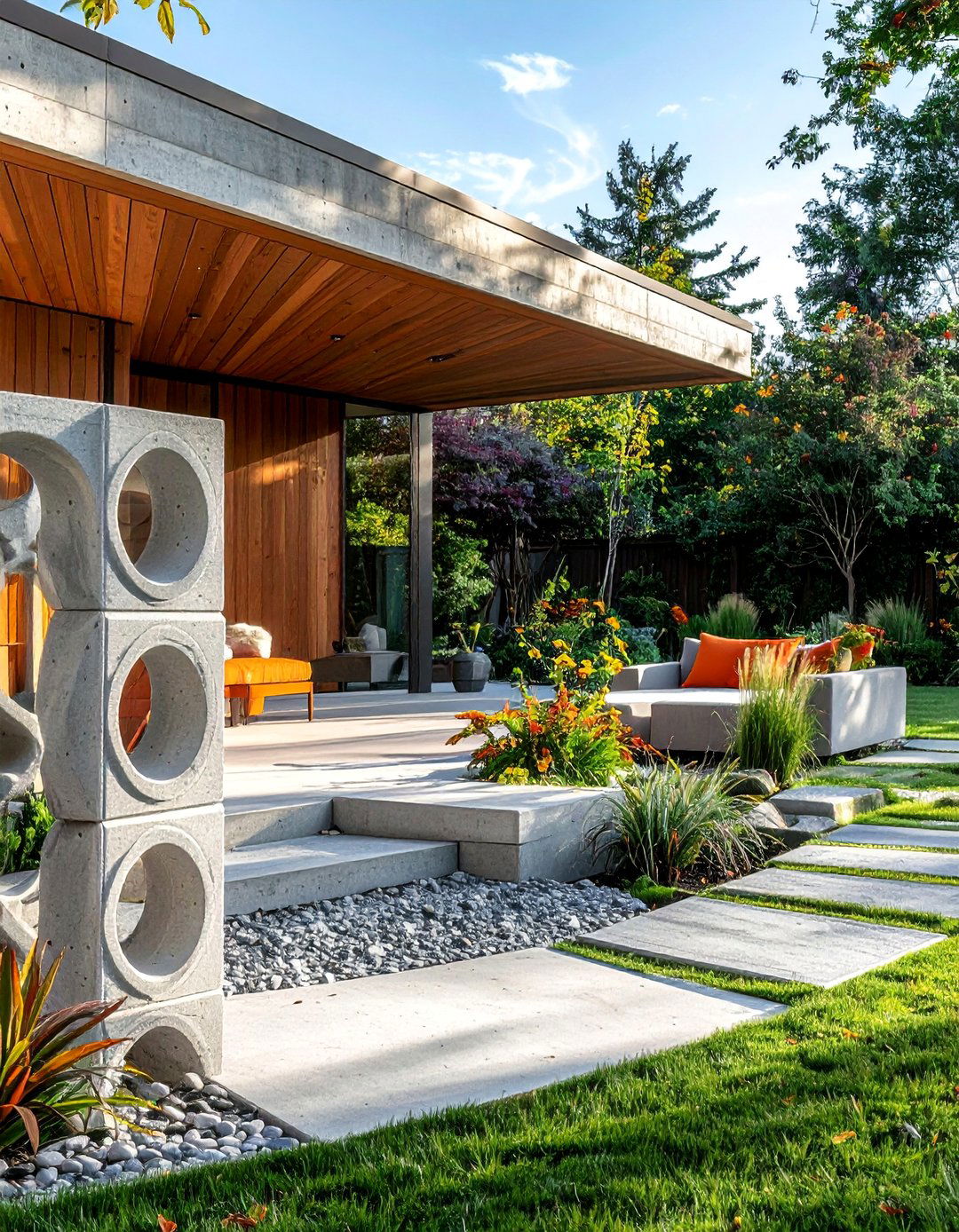Concrete Garden Privacy Screen - 25 Concrete Garden Ideas to Enhance Your Outdoor Aesthetic