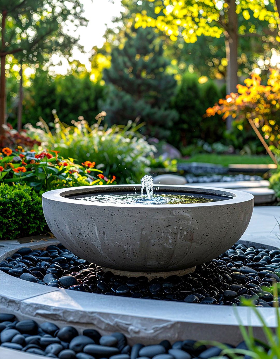 Concrete Garden Water Feature - 25 Concrete Garden Ideas to Enhance Your Outdoor Aesthetic
