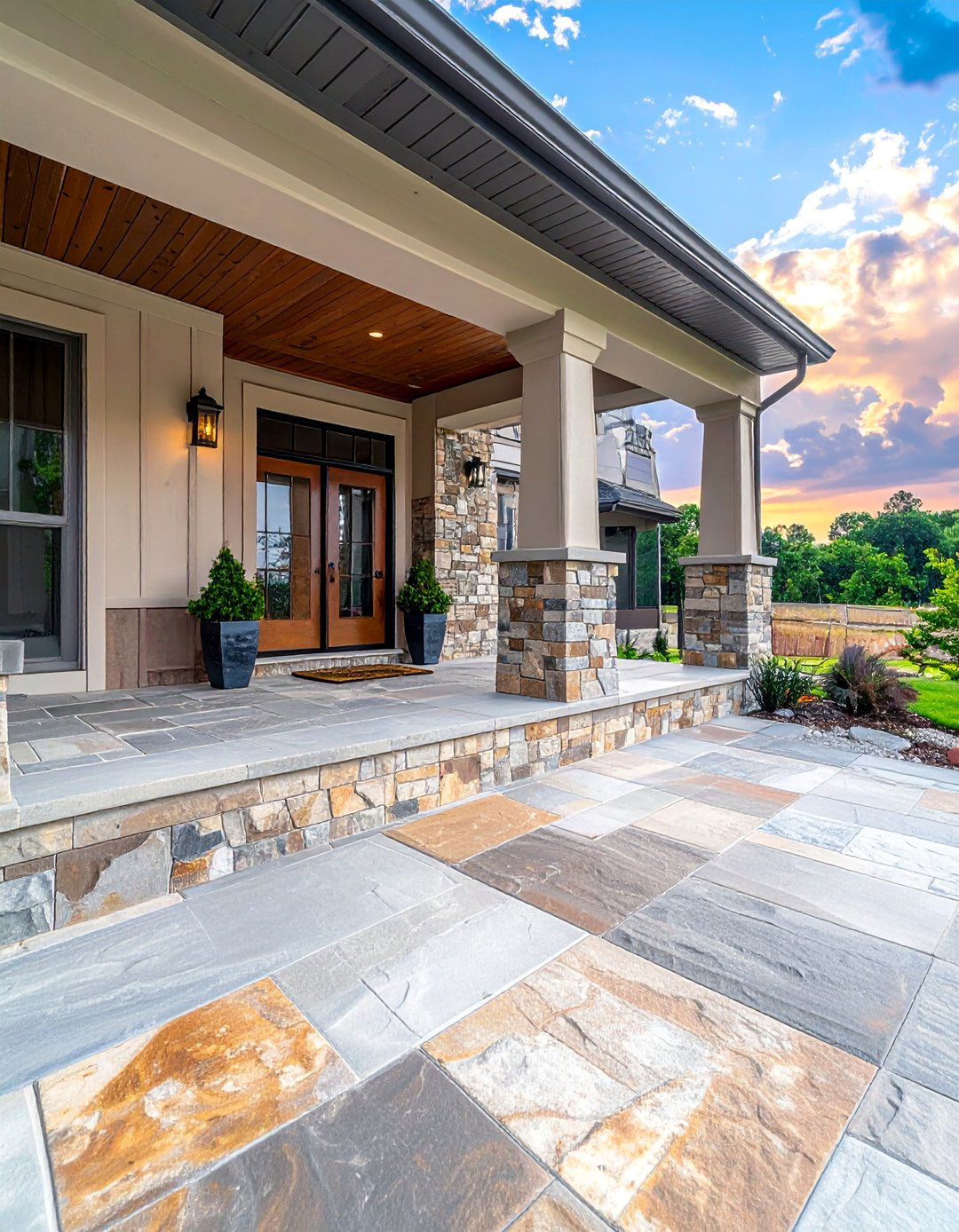 Concrete Overlay Porch Finishes - 15 Porch Flooring Options for a Stylish Outdoor Space