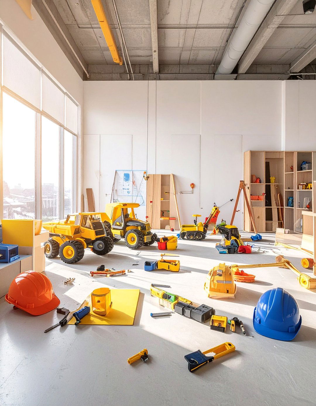 Construction Building Site - 40 Fun and Functional Playroom Ideas for Kids