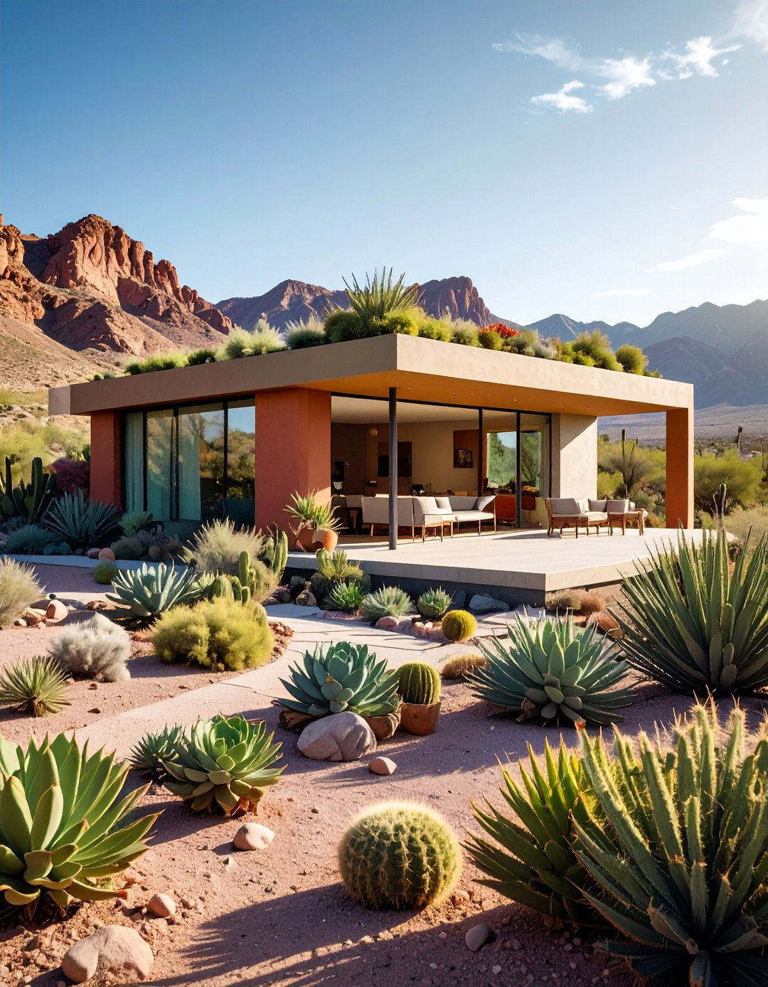 Contemporary Desert House With a Succulent Green Roof - 20 Houses With Green Roofs for Sustainable Living