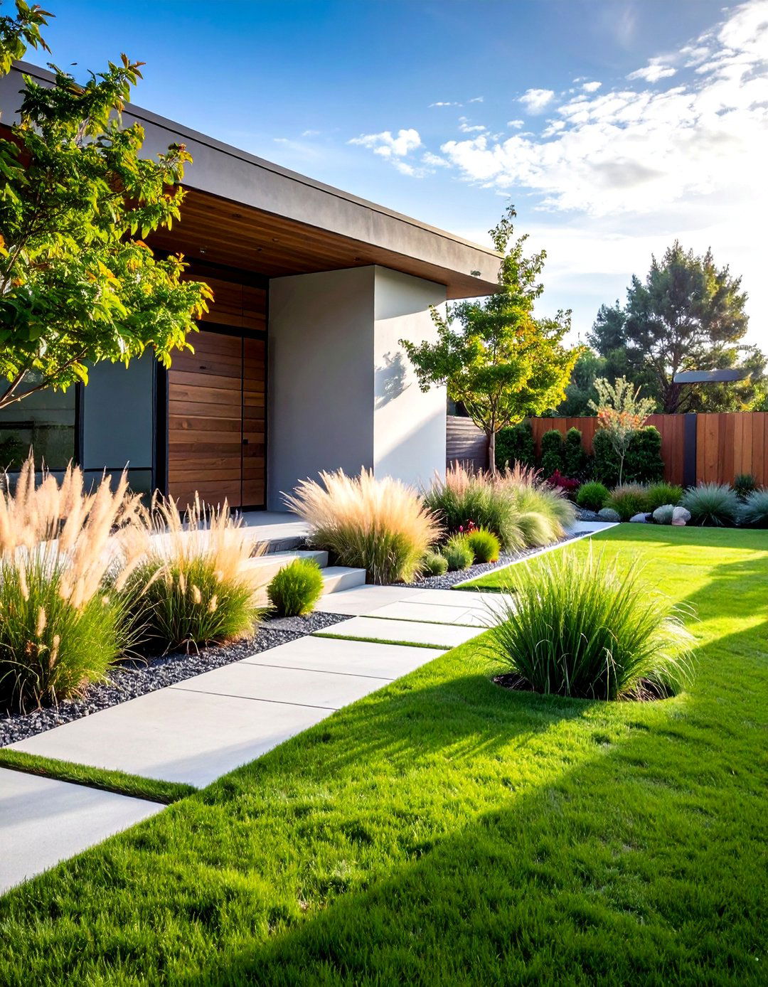 Contemporary Grass Gardens - 40 Front Yard Landscaping Ideas to Boost Curb Appeal