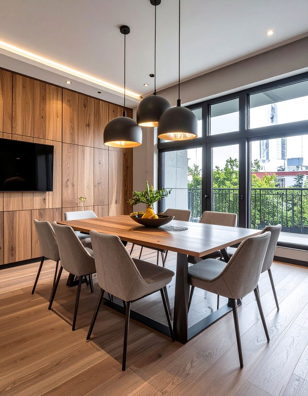 Contemporary Metal Accents - 25 Dining Room Wall Paneling Ideas to Elevate Your Space