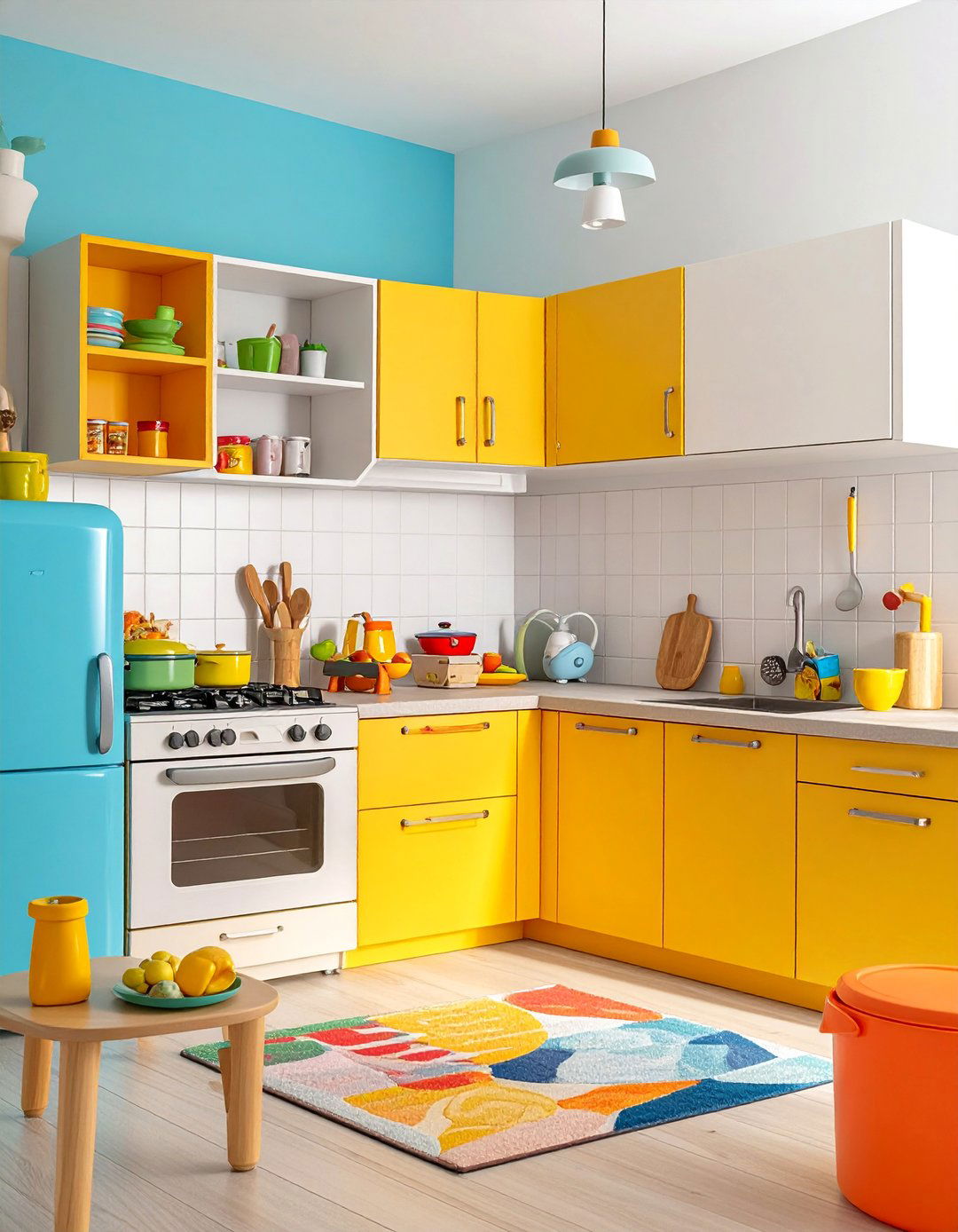 Cooking Kitchen Corner - 40 Fun and Functional Playroom Ideas for Kids