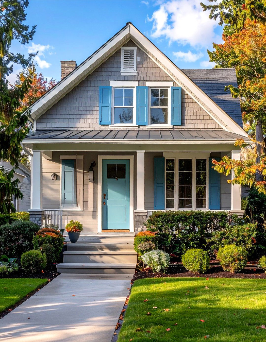 Cool Taupe with Dusty Blue Accents - 25 Exterior Taupe House Color Combinations for a Timeless Look