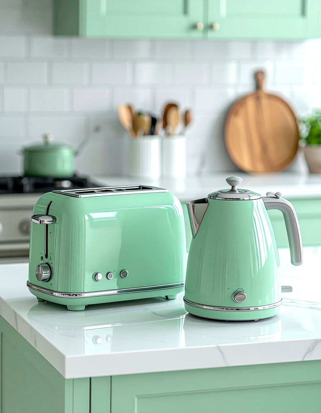 Coordinated Small Appliances - 40 Kitchen Decor Ideas to Refresh Your Cooking Space