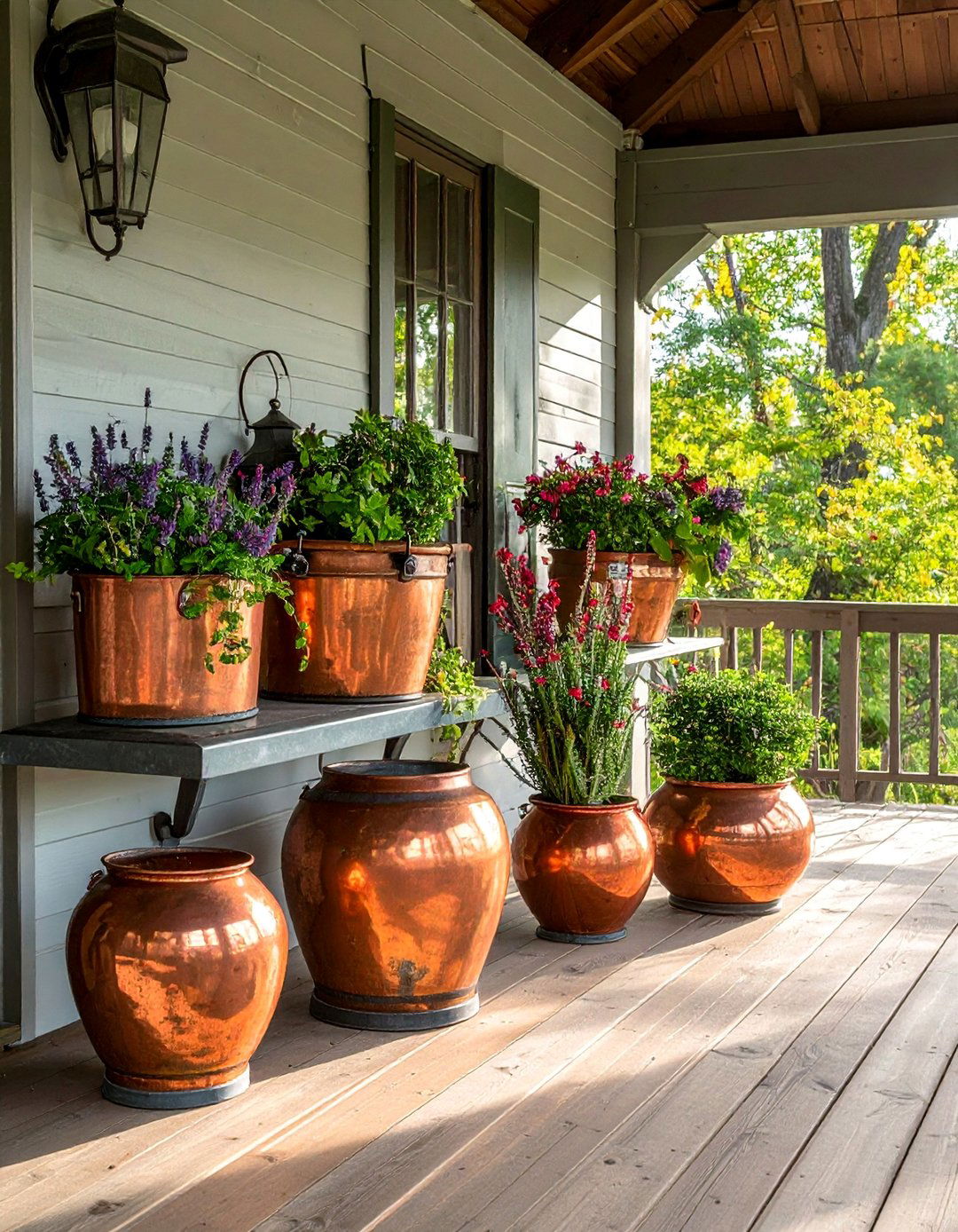 Copper and Brass Vintage Accents - 30 Rustic Porch Ideas to Enhance Your Outdoor Space