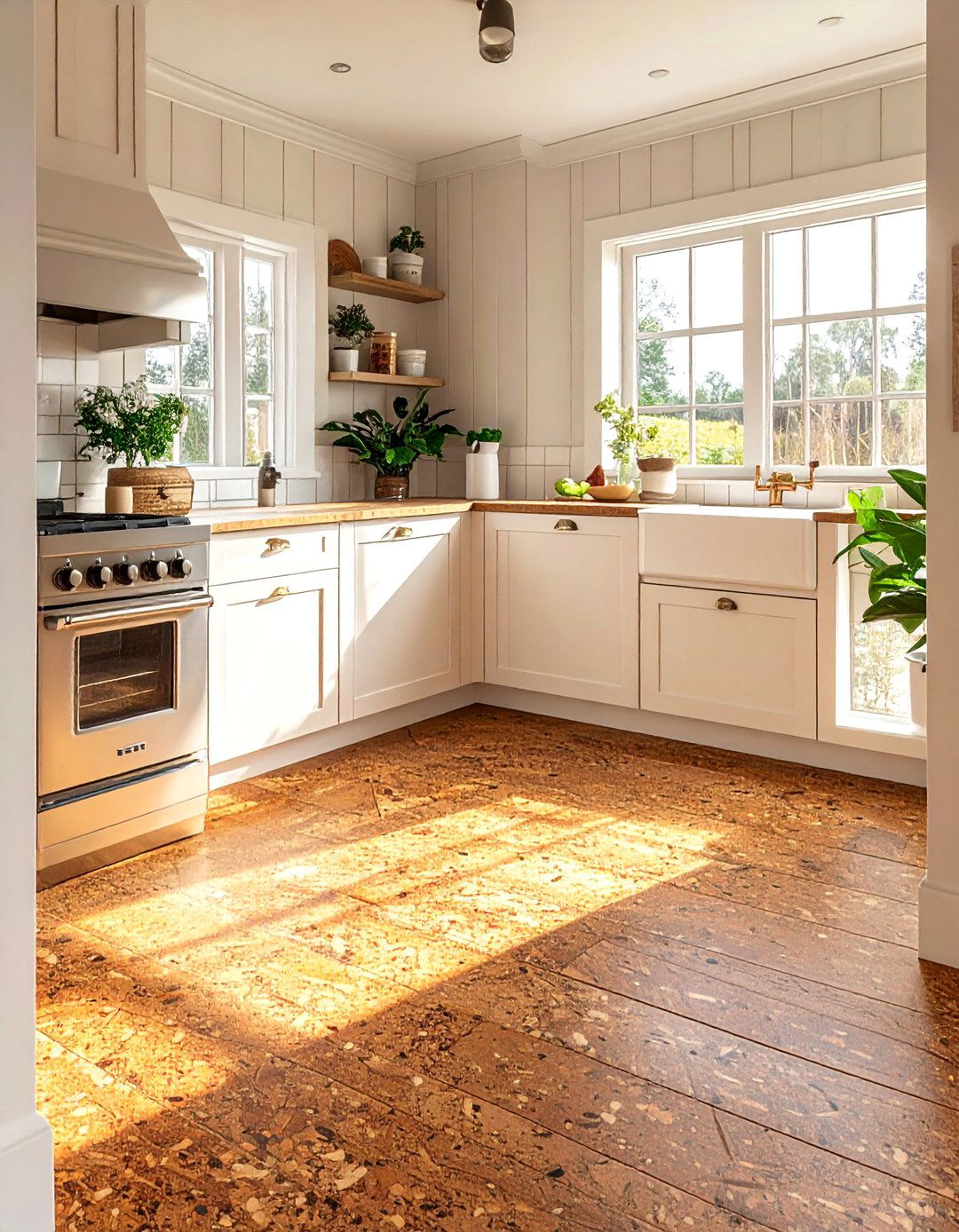 Cork Flooring - 40 Farmhouse Flooring Ideas to Enhance Your Home's Charm