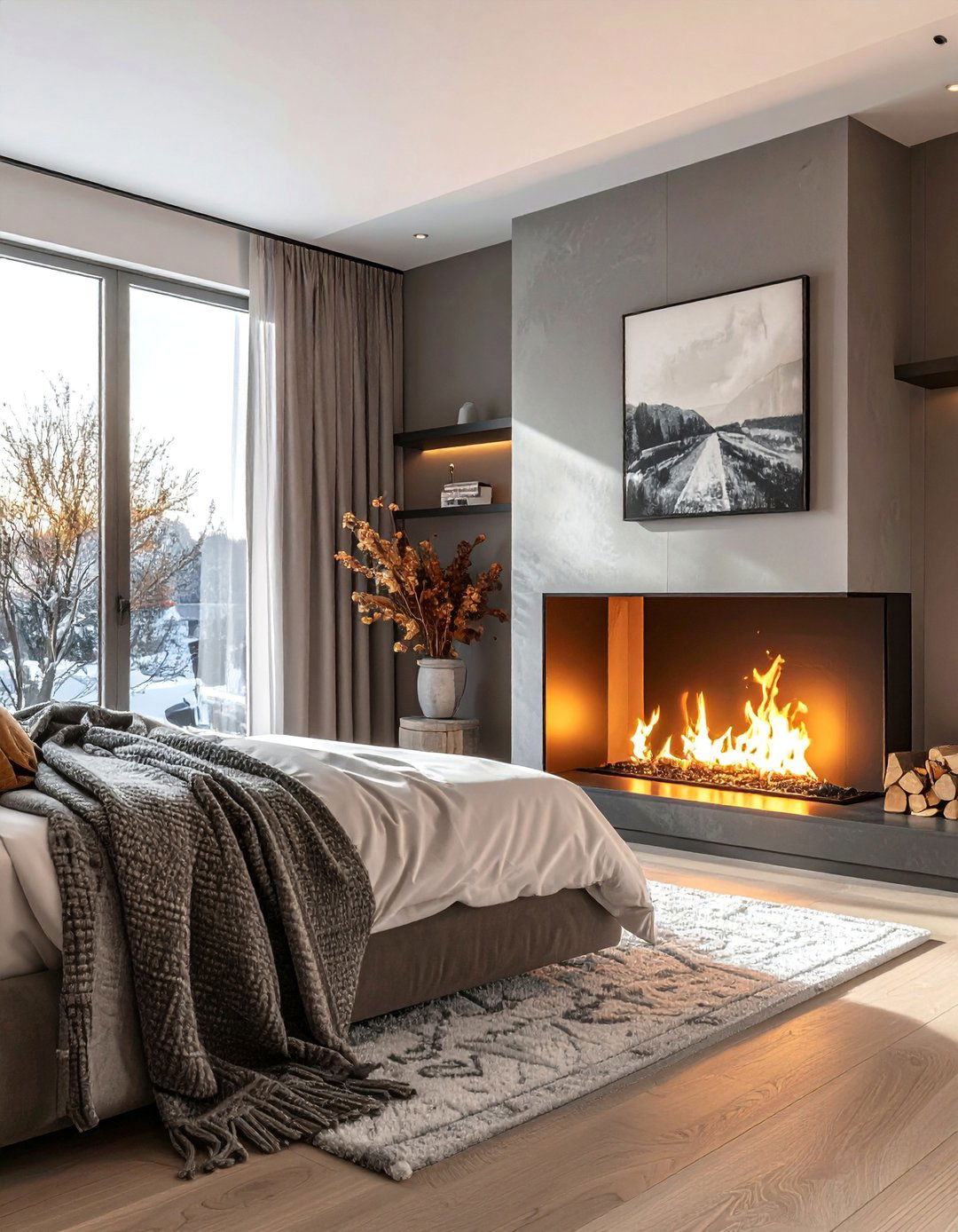 Corner Installation Designs - 40 Modern Fireplace Ideas to Warm Up Your Home
