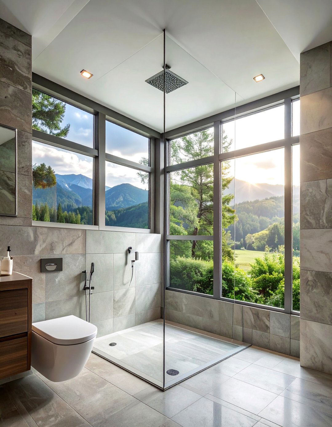 Corner Window Combinations - 30 Shower Window Ideas to Brighten Up Your Bathroom