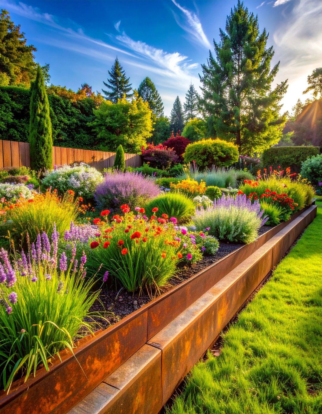 Corten Steel Edging - 30 Rustic Landscaping Ideas to Transform Your Outdoor Space