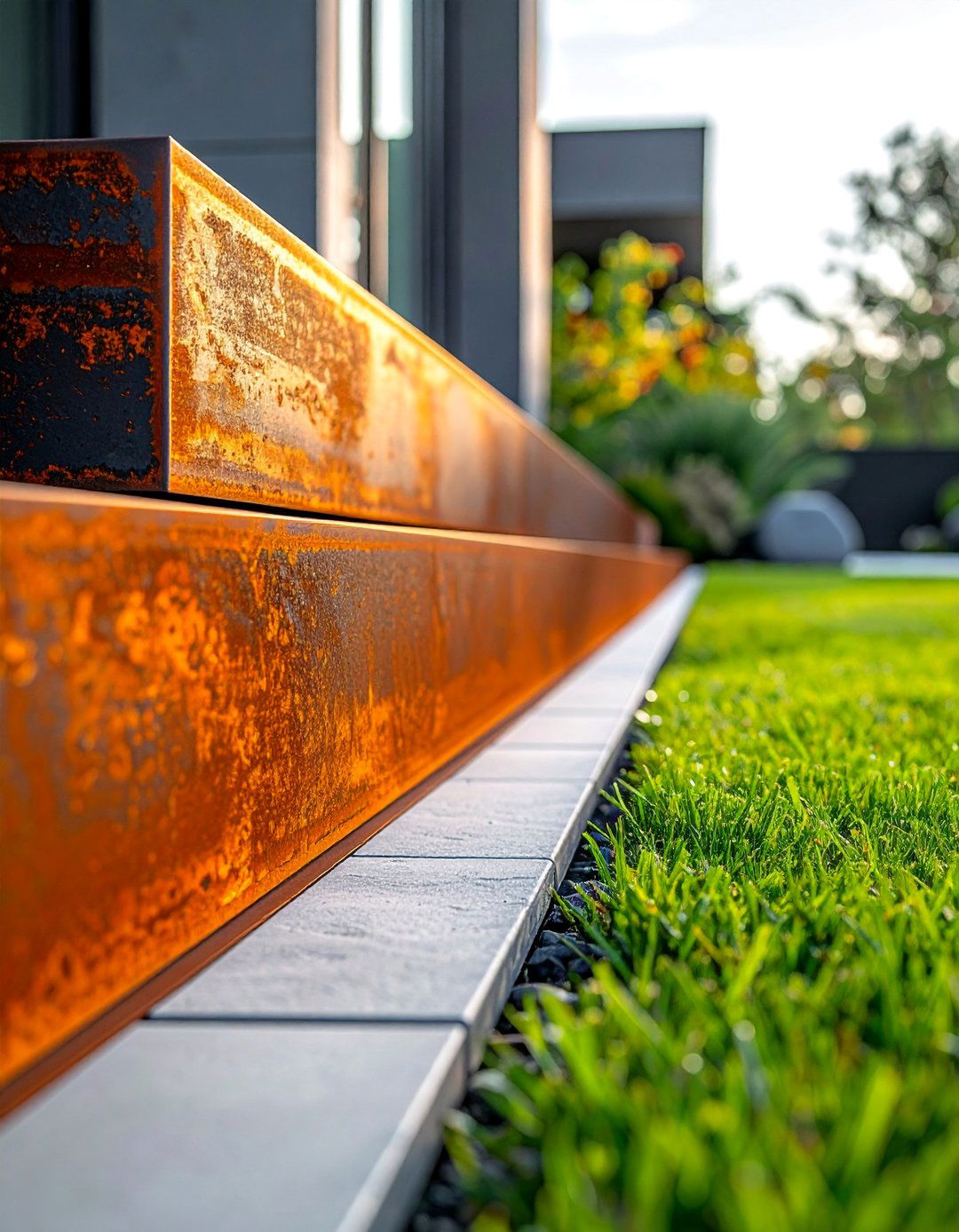 Corten Steel Edging - 30 Driveway Edging Ideas to Enhance Your Curb Appeal